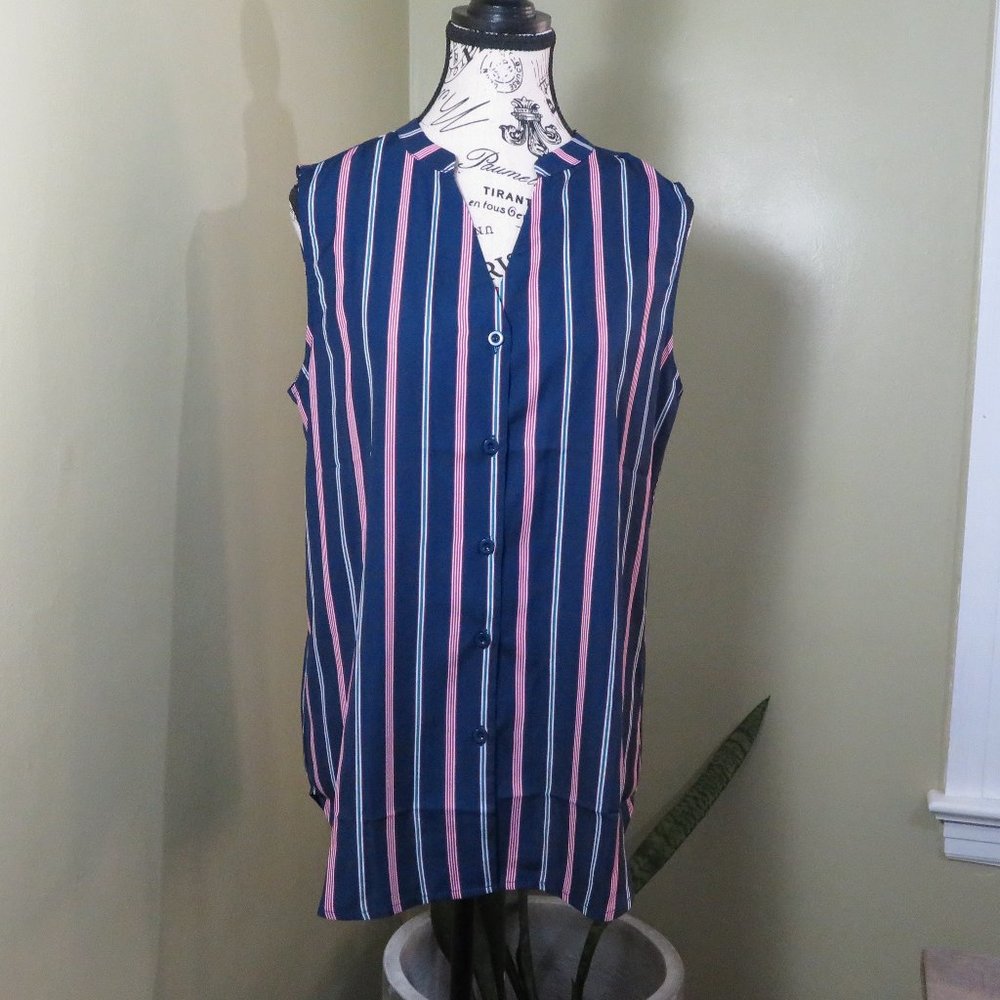 Women`s Chiffon Sleeveless Blouse Brand New with tags sz Large